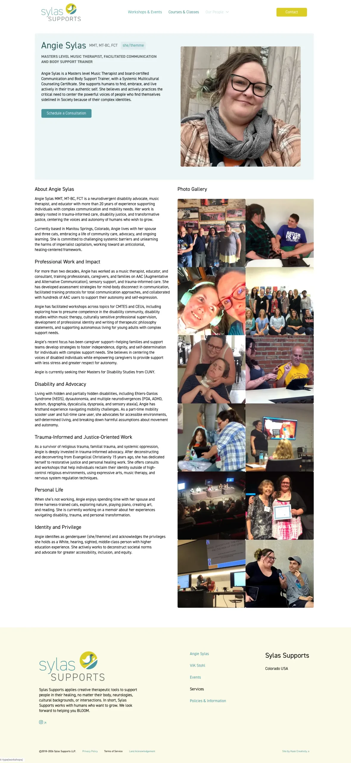 Sylas Supports Website About Page